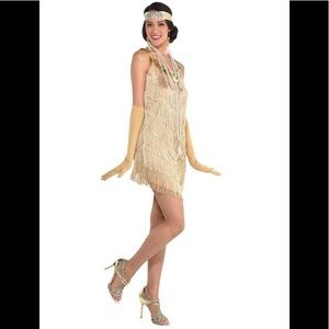 ROARING 20’s FLAPPER - CHARLESTON - GATSBY - FRINGE DRESS - SIZE SMALL / MEDIUM